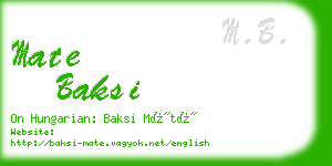 mate baksi business card